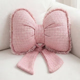 Kathfly Pink Bow Pillow Soft Bow Shaped Throw Pillows Decorative Cute Cushion Aesthetic Home Decor for Room Bed Sofa Couch(Lace Trim,Polyester)