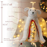iHeartDogs Christmas Tree Topper Decoration - The Original Dog ‘Christmas Miracle’ Angel Dog Tree Topper LED Lighted Halo, Snowflake Garland & Wings Decor Ornament, Holiday Decoration