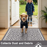 Indoor Door Mat 24" X 36"Absorbent Dog Muddy Paws Mat Low-Profile Entrance Small Runner Rug With Non-Slip Rubber Backing Machine Washable Inside Welcome Mat For Hallway,Entryway,Kitchen(Grey)