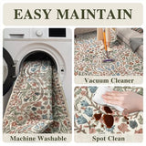 5x8 Washable Area Rug Cream Boho Floral for Living Room Bedroom Nursery