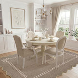 Garvee Scalloped Bow Rug for Living Room Washable Solid Brown 8x10 Area Rug