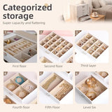 BOOVO Large Jewelry Box for Women, 6 Layer Jewelry Organizer with 5 Drawer and Side Doors & Necklace Hooks, Leather Jewelry Storage Boxes for Earrings, Rings, Bracelets