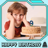STG Birthday Candles for Boys - Number 9 Candle for Video Game Birthday Cake Topper, Fort Battle Level Up Game Themed Birthday Party Supplies (Number 9)