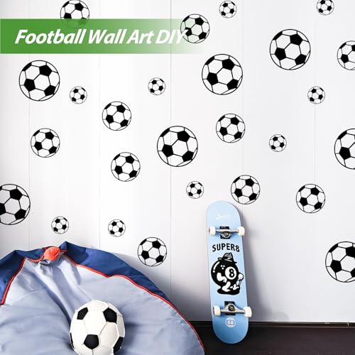 SITAKE 43 Pcs Soccer Stickers, Kids Soccer Ball Stickers Decals for Kids Room, Football Wall Decal Sticker Vinyl Art DIY Sticker for Boys Bedroom Playroom Living Room Window Door Decoration