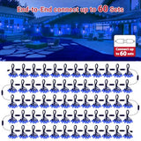 LAMPHOME LED Outdoor String Light, 26Feet Patio Lights with12+1Edison Shatterproof Bulbs(1Spare), UL Waterproof Outside Lights connectable Dimmable for Backyard Porch Decor,Blue