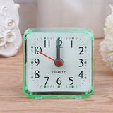 Mini Square Alarm Clock Mute Analog Non Ticking Battery Operated Clocks for Children Boys Girls Birthday Gift Attachment Natural Light Alarm Clock