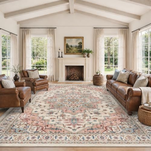 10x14 Area Rug for Living Room Large Vintage Distressed Area Rug