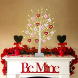 [Timer] Valentines Decor 24 Inch Valentines Decorations Lighted Tree with 18 Heart Ornaments, USB/Battery Operated Valentines Decor Tree Light, Valentines Decorations for Home Table Bedroom