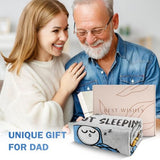 Funny Birthday Gift for Dad Husband, Dad is Not Sleeping Blanket, Dads Gifts from Daughter Son, Super Soft Throws Blanket for Couch and Napping, 60" x 50" (Gray)