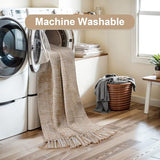 Collive Kitchen Runner Rug, 2' x 4.3' Modern Farmhouse Washable Entryway Door Mat, Tan Bathroom Carpet Hand Woven Reversible Indoor Outddor Rugs for Hallway Foyer Bedroom Decor