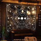 Zodiac Astrology Tapestry - Black and White Constellation Wall Hanging for Teen Girl's Bedroom, Living Room, Dorm (51x59 inches)