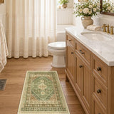 2x3 Entryway Rug Washable Rug Runner for Kitchen,Olive/Brown/Multi