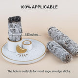ZenBless Multifunction Incense and Candle Holder for Burning Sage, Palo Santo, Incense Sticks - 5.9" Ceramic Ash Catcher Tray for Meditation Room Home Decor Spritual Gifts (Gold)