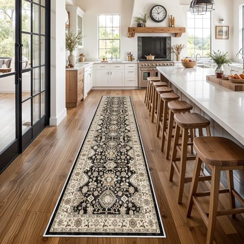 Washable Hallway Runner Rug 3x12: Non Slip Runner Rugs with Rubber Backing