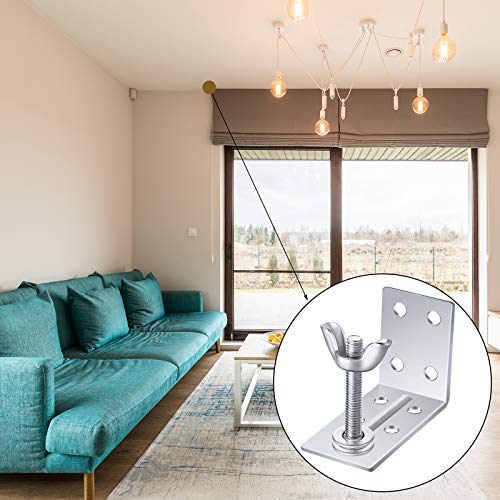 Jetec Roman Shade Wall l Bracket and Wingnut Ceiling or Wall Mount Brackets Mounting Installation L-mounts for Roman Shade Home Window Drapery Use(4 Pieces)