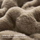 EverGrace Ultra Soft Luxury Fluffy Faux Rabbit Fur Throw Blanket, Thick Warm Bubble Throw for Bed, Cozy Plush Reversible Blankets for Couch, Chair, Sofa, Greige, 60x80 Inches