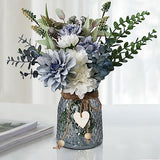 Leftover Fake Flowers in Vase,Faux Flowers in Vase,Table Centerpieces for Dining Room,Flower Centerpieces for Tables,Artificial Flowers,Kitchen Decor,Coffee Table Decor