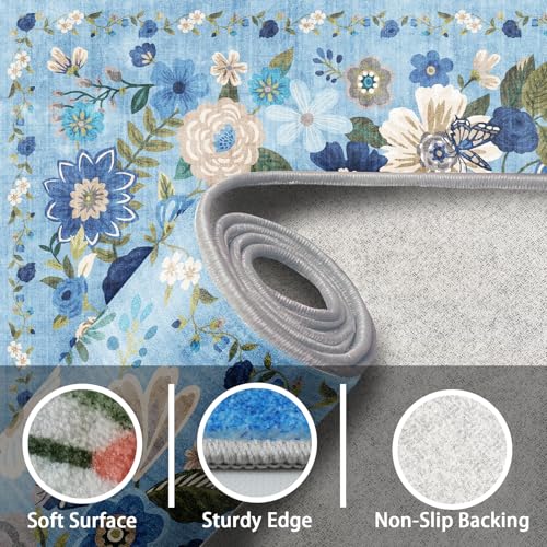 Floral Area Rugs 10x14 for Living Room Large Rug for Bedroom
