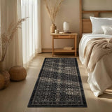 Ruaruarug Washable Area Rug Runner 2×6 for Kitchen Living Room Bedroom, Ultra Soft Non Slip Stain & Fade Resistant, Pet & Kids Friendly, Suitable for High Traffic Areas Easy to Clean, Black Grey