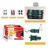 Ultra-Bright Connectable RED Christmas Light Set 100 Count 19.6Feet Incandescent Bulb Mini String Light for Indoor Outdoor Christmas Tree Garland Wedding Garden Holiday Party Festival Decor