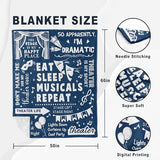 Theater Gifts, Theatre Gifts Blanket, Musical Theater Gifts, Gifts for Theatre Lovers, Gifts for Theatre Actors, Theatre Gifts for Women, Broadway Gift Throw Blanket 60x50in