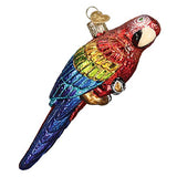 Old World Christmas Tropical Parrot Glass Blown Ornament for Christmas Tree, Handcrafted Holiday Decoration, Parrot Collection