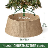 Hommtina Christmas Tree Collar- 26",Christmas Tree Base Christmas Tree Basket Collar for Home, Living Room,for Covering Tree Stand (Burlywood, 26 in)