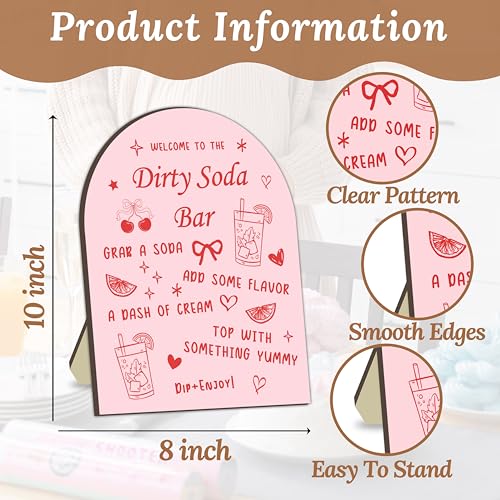 Dirty Soda Bridal Shower Bar Signs, Dirty Soda Bride Shower Welcome Wooden Sign, Party Table Decor for Bride Party Reception, Entrance Greeting Stand Sign, Bridal Parties Decor Supply Favor 8x10 In
