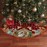 AVOIN colorlife Buffalo Plaid Christmas Tree Skirt 48 Inch, Winter Holiday Tree Decoration