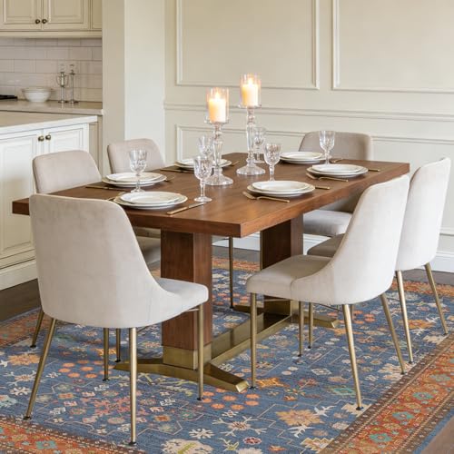 4x6 Area Rug for Bedroom WashableCarpet (Indigo Terracotta)