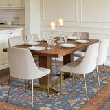 4x6 Area Rug for Bedroom WashableCarpet (Indigo Terracotta)