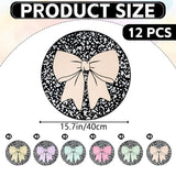 12 Pcs Bow Carpet Circle Seats for Classroom Decorations 16 Inch Non-Slip Composition Notebook Classroom Carpet Rug Soft Floor Cushions Pastel Small Floor Mat for Preschool Daycare Reading Corner