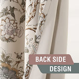H.VERSAILTEX Blackout Curtains 84 Inch Length 2 Panels Set Floral Print Curtain Drapes for Living Room Thermal Insulated Grommet Window Curtains for Bedroom - Traditional Floral in Sage and Brown