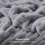 Bedsure Soft Double-Sided Faux Fur Throw XL Blanket, Silver Grey, 50"x70"