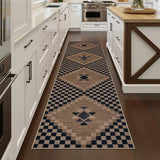 LIVEBOX Easy Jute Runner Rugs for Hallway 2x10, Non Slip Washable Rug Runner, Checkered Extra Long Rugs for Hallways, Ultra Thin Farmhouse Kitchen Rug for Hardwood Floor