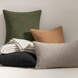 MIULEE Textured Boucle Lumbar Pillow Cover for Bed 12x20 Black