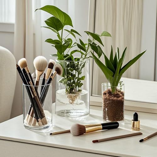 36pcs Glass Vase Cylinder for Centerpieces 4,4.7,6Inch Tall Small Flower Glass Clear Home Decor Centerpiece Table Flower Vase Decorations for Wedding＆Holiday