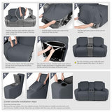 TAOCOCO Loveseat Recliner Cover with Middle Console, Stretch Loveseat Cover for 2 Seat Recliner Couch, Jacquard Reclining Sofa Covers Loveseat Slipcover Furniture Protector, Grey