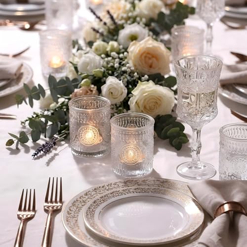 30 Pcs Clear Votive Candle Holders for Wedding, Glass Tea Lights Holder,