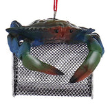 Kurt Adler Blue Crab with Wire Cage Ornament