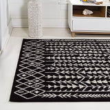JONATHAN Y Ziri Moroccan Geometric Black/Cream Indoor Area Rug, 3x5, Bohemian, Scandinavian, Easy-Cleaning for Living Room, Bedroom, Kitchen, Pet Friendly, Non-Shedding (MOH210C-3)