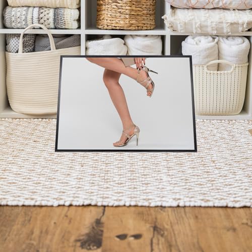 Slant Floor Mirror for Shoes - Compact 24x36 Full Length Mirror, Ideal for Bedroom or Dressing Room, Standing Design, Sleek and Modern