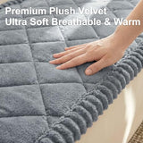 Smiry Couch Cover for Dogs, Non Slip Washable Pet Sofa Protector for Large Dogs, Cats, Fuzzy Plush Sofa Covers for 2 Cushion Couch, Against Fur, Dirt & Scratch Resistant, Grey, 27.6"×59"