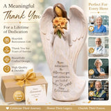 Hodao Retirement Gift for Woman, Angel Figurine with Inspirational Sentiment, Hand-Painted Resin Retirement Keepsake for Coworker, Teacher, Nurse, Friend, Retirement Party Decoration