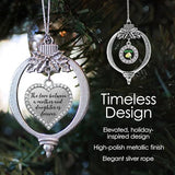 Inspired Silver - Mother and Daughter Bond - Silver Christmas Ornament - Open Heart Charm Christmas Tree Ornament with Cubic Zirconia - Holiday Hanging Decoration