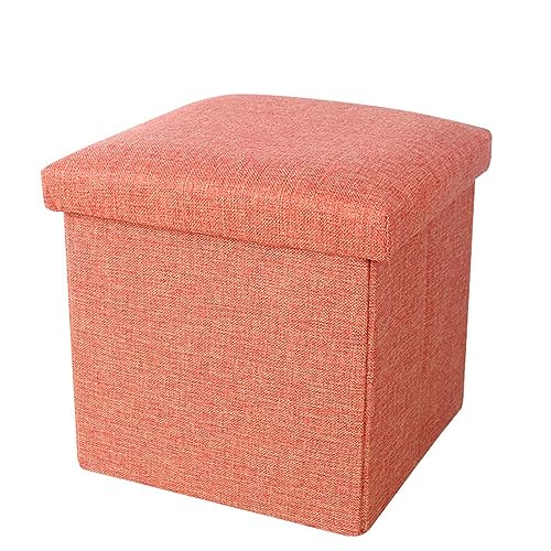 Foldable Upholstered Storage Ottoman Pouf Small Stools for Living Room & Bedroom Footrest with Container Stylish Couch Bench (76x38x38cm)