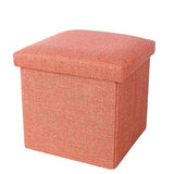 Foldable Upholstered Storage Ottoman Pouf Small Stools for Living Room & Bedroom Footrest with Container Stylish Couch Bench (76x38x38cm)