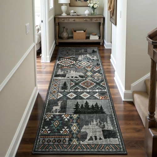 Hallway Runner Rugs 2x6, Western Rug Runner for Living Room Bedroom