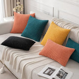 MIULEE Decorative Throw Pillow Covers 18x18 Teal Blue Textured Corduroy
