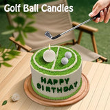 Golf Ball Birthday Candles, Golf Cake Topper & Mini Golf Club for Golf Birthday Party Decorations (White, Iron)